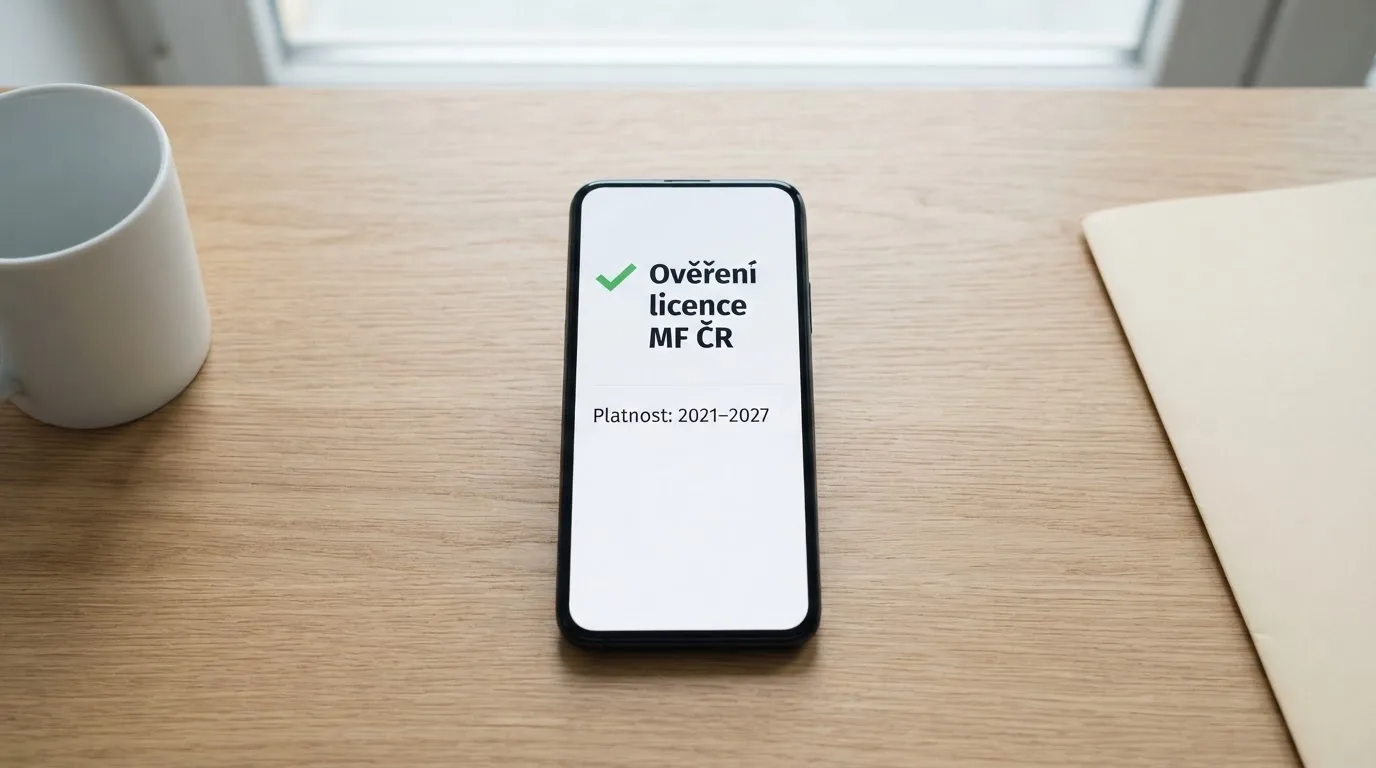 Oficiální dokument Ministerstva financí ČR potvrzující licenci k provozování hazardních her