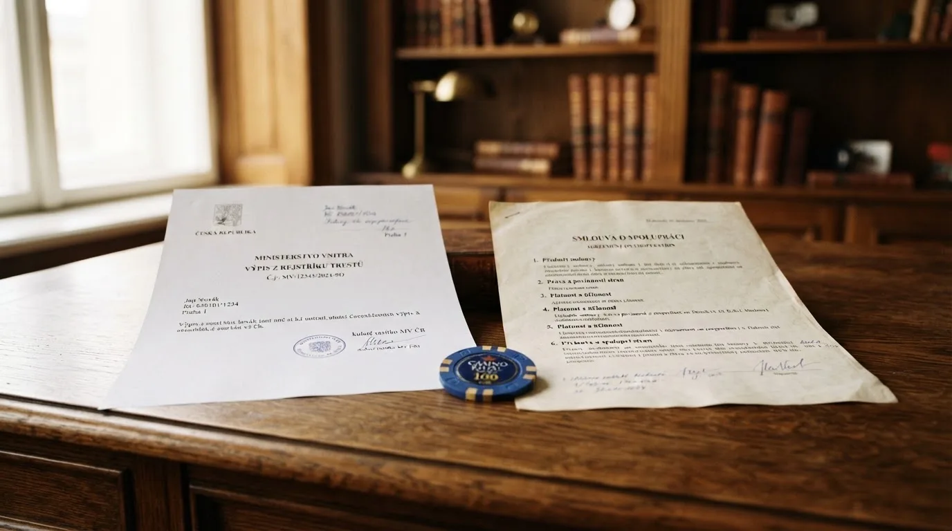 Úřední dokument s logem Ministerstva financí ČR vedle dokumentu s logem Curaçao eGaming