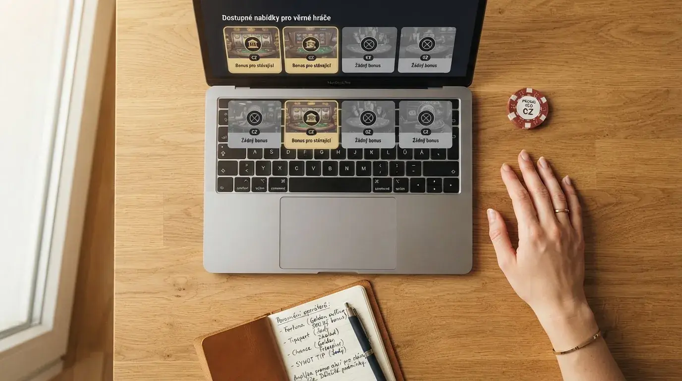 Mapa log deseti licencovaných českých online casin seřazených podle dostupnosti promo kódů pro stávající hráče